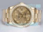 Copy Rolex Day-Date Yellow Gold Diamond Face All Gold Watch 36MM
